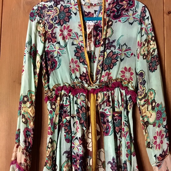 Johnny Was Tops - SEXY JOHNNY WAS BOHO HIPPIE TOP, size XS